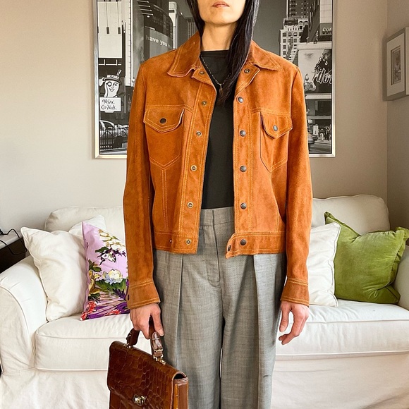 Boxy Brown suede jacket - Picture 2 of 15
